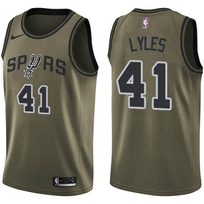 Nike San Antonio Spurs #41 Trey Lyles Green NBA Swingman Salute to Service Jersey Men's